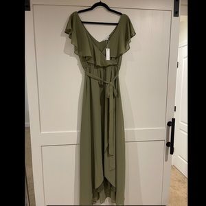 Baltic Born - Katya Dusty Sage Ruffle Maxi Dress.